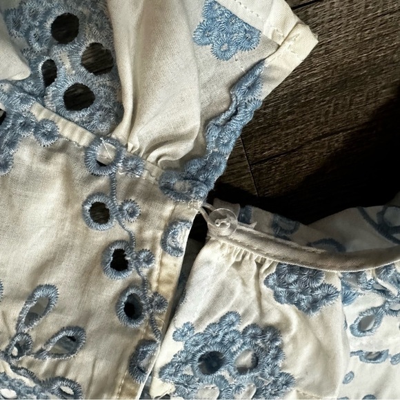 NWT- English Factory | Blue and White Eyelet Embroidered Blouse | M - Picture 8 of 15